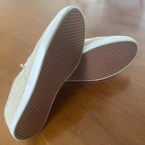 Vans Speckle Linen Tan Authentic Lo Pro Shoes, Women's 7.5 Men's 6 - Picture 5 of 6